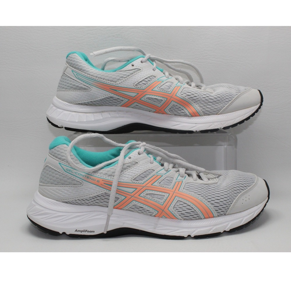 Asics Gel-Contend 6 Womens 9.5 Wide Running Shoes White Peach 1012A571